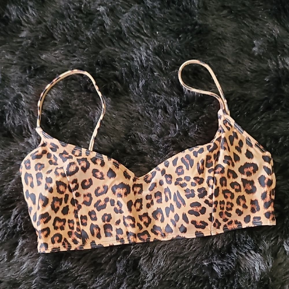 Summersalt Wanderlust Bikini Top Leopard Print Bralette Size 4